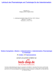 Lehrbuch der Pharmakologie und Toxikologie für die - Beck-Shop
