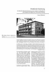 Erhaltende Sanierung Ein Bericht &uuml;ber die Sanierung des Instituts