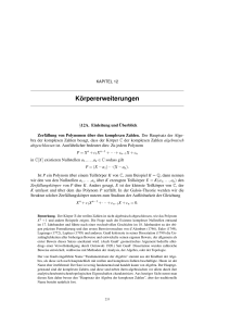 K ¨orpererweiterungen