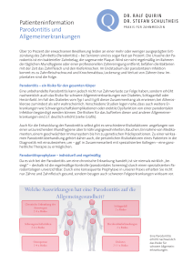 Patienteninformation Parodontitis und Allgemeinerkrankungen