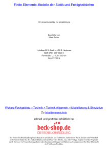 Finite Elemente Modelle der Statik und Festigkeitslehre - Beck-Shop