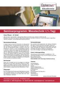 Seminarprogramm: Messtechnik I (&frac12; Tag)