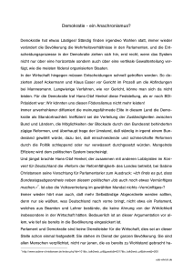 Demokratie - ein Anachronismus?
