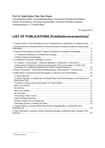 LIST OF PUBLICATIONS - Universitätsspital Basel