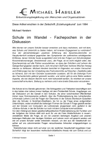 Schule im Wandel - Fachepochen in der Diskussion