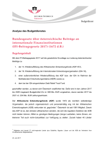 IFI-Beitragsgesetz 2017 - Österreichisches Parlament