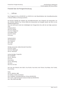 Protokoll über die Preisgerichtssitzung