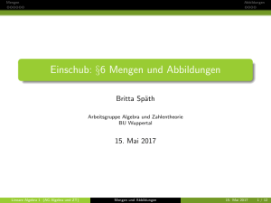 Einschub: §6 Mengen und Abbildungen