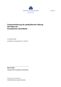 Zusammenfassung der geldpolitischen Sitzung des Rates der