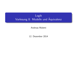 Modelle und Äquivalenz - Informatik Uni