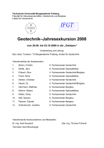 Geotechnik–Jahresexkursion 2008