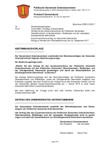Politische Gemeinde Unterstammheim Protokoll