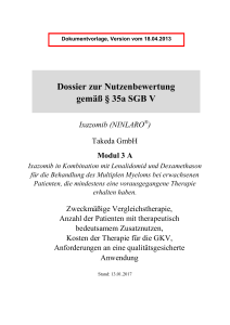 Dossier zur Nutzenbewertung gemäß § 35a SGB V