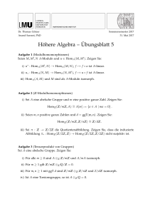 Höhere Algebra – Übungsblatt 5