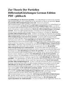 Zur Theorie Der Partiellen DifferentialGleichungen German Edition