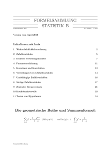 FORMELSAMMLUNG STATISTIK B