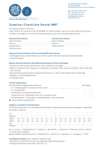 Zuweiser-Checkliste Dental-MRT - UniversitätsKlinikum Heidelberg