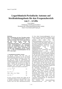 Logarithmisch Periodische Antenne auf Streifenleitungsbasis für