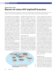 Warum wir einen HIV Impfstoff brauchen