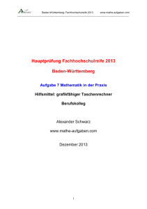 Hauptprüfung Fachhochschulreife 2013 Baden - Mathe