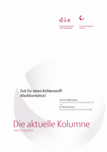 Die aktuelle Kolumne - Deutsches Institut für Entwicklungspolitik