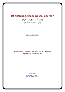 Ist Allah (in Seinem Wesen) überall?