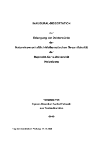 INAUGURAL-DISSERTATION zur Erlangung der Doktorwürde der