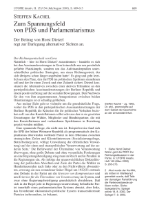 Zum Spannungsfeld von PDS und Parlamentarismus