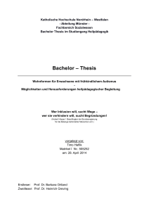 Bachelor – Thesis - DRK Autismus-Beratungs