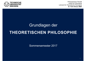 Grundlagen der THEORETISCHEN PHILOSOPHIE