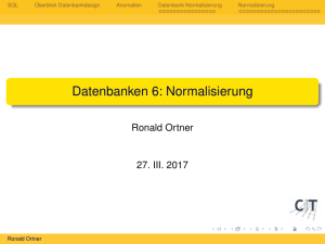 Datenbanken 6: Normalisierung