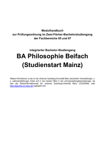 BA Philosophie Beifach (Studienstart Mainz)