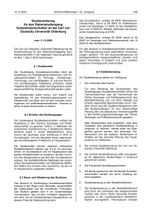 Studienordnung f&uuml;r den Diplomstudiengang