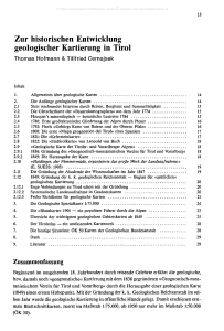Zur historischen Entwicklung geologischer Kartierung in