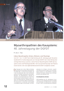 Myoarthropathien des Kausystems: 40. Jahrestagung der DGFDT