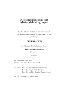 Knotenfärbungen mit Abstandsbedingungen