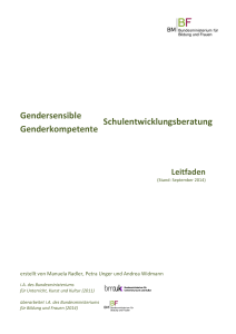 Gendersensible Genderkompetente Schulentwicklungsberatung