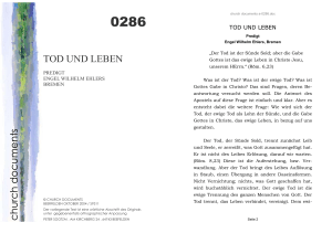 TOD UND LEBEN church documents