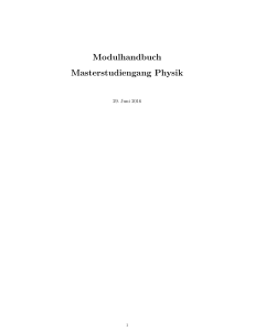 Modulhandbuch Masterstudiengang Physik - Goethe