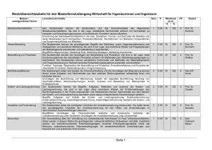 Seite 1 Modul&uuml;bersichtstabelle f&uuml;r den Masterfernstudiengang