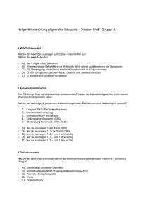 Heilpraktikerprüfung allgemeine Erlaubnis - Oktober 2015