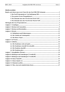 BHT, SS10 Aufgaben (für MB1-PR1 mit Java)