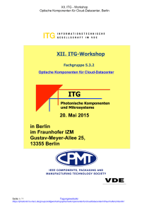 XII. ITG-Workshop 20. Mai 2015 in Berlin im Fraunhofer IZM Gustav