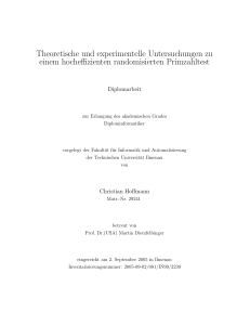 Theoretische und experimentelle Untersuchungen zu einem