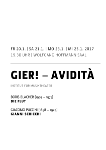 gier! – avidità - Hochschule für Musik Freiburg