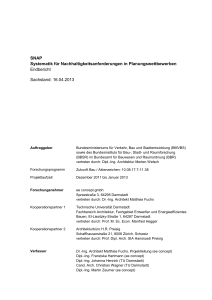 SNAP Systematik f&uuml;r Nachhaltigkeitsanforderungen in