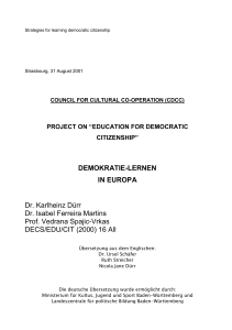 Die Erziehung zur Demokratie zielt vor allem darauf ab