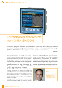 Energiemanagementsysteme nach DIN EN ISO 50001