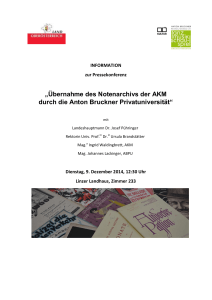 „Übernahme des Notenarchivs der AKM durch die Anton Bruckner