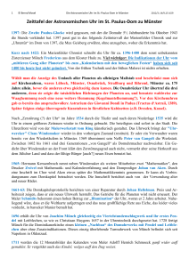 Zeittafel der Astronomischen Uhr im St. Paulus